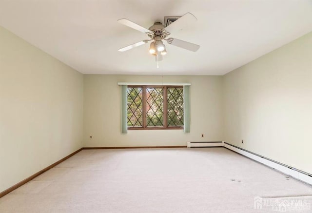 6 Persimmon Ct, East Brunswick, NJ 08816 - unfurnished room featuring a ceiling fan, light carpet, and baseboard heating