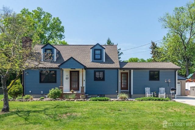 33 Orchard Rd, Middlesex, NJ 08846 - cape cod-style house with a front lawn, a chimney, and a shingled roof