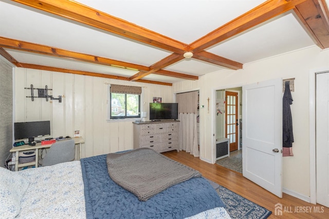 33 Orchard Rd, Middlesex, NJ 08846 - bedroom featuring wood finished floors, beam ceiling, and baseboards