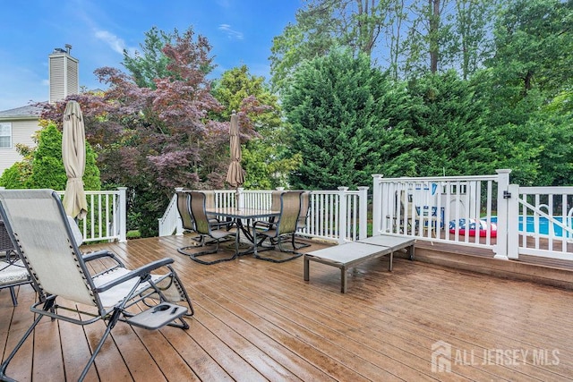 35 Spruce Meadows Dr, Monroe, NJ 08831 - wooden deck with outdoor dining area
