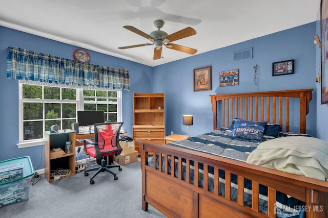 35 Spruce Meadows Dr, Monroe, NJ 08831 - bedroom featuring carpet floors, a desk, and a ceiling fan