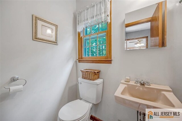 bathroom with sink and toilet