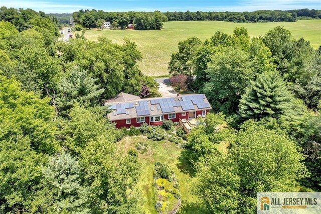 bird's eye view with a rural view