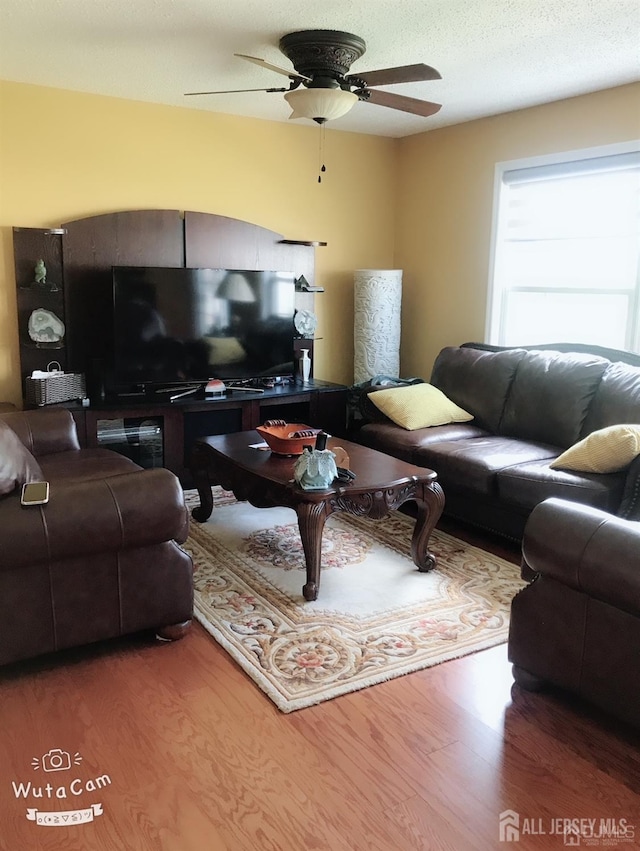 156 Nebula Rd, Piscataway, NJ 08854 - living room with ceiling fan and wood finished floors
