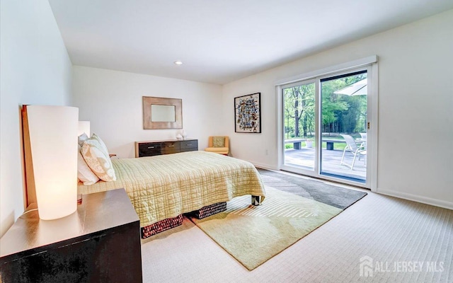 1580 Mountain Top Rd, Bridgewater, NJ 08807 - bedroom featuring access to outside, baseboards, and carpet floors