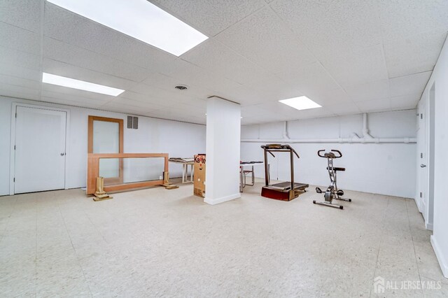 1580 Mountain Top Rd, Bridgewater, NJ 08807 - exercise area with a drop ceiling