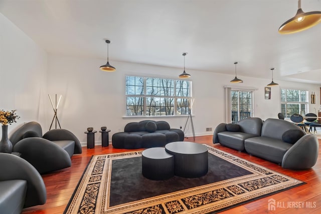 living room featuring hardwood / wood-style floors