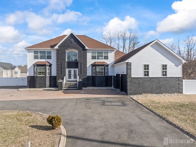 view of front property with french doors