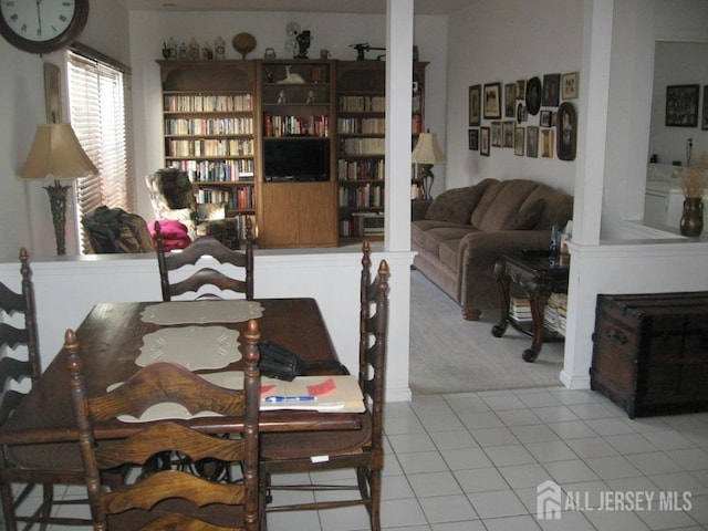 view of tiled dining area