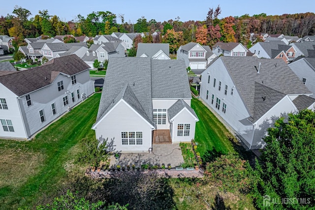 aerial view with a residential view