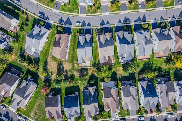 drone / aerial view with a residential view