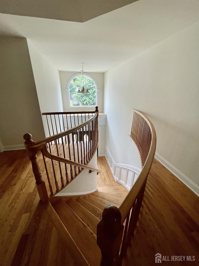 89 Sharot St, Carteret, NJ 07008 - staircase featuring wood finished floors and baseboards