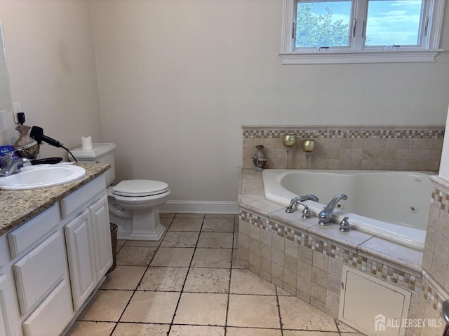 89 Sharot St, Carteret, NJ 07008 - full bathroom featuring a whirlpool tub, vanity, and tile patterned floors