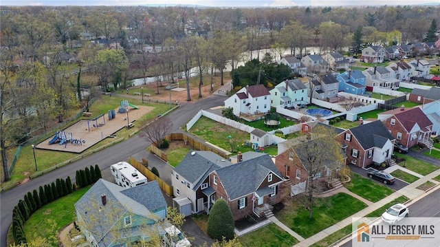 birds eye view of property featuring a residential view