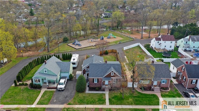 bird's eye view featuring a residential view