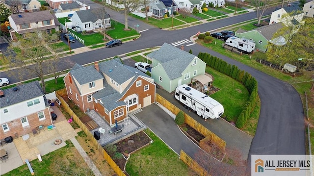 aerial view featuring a residential view