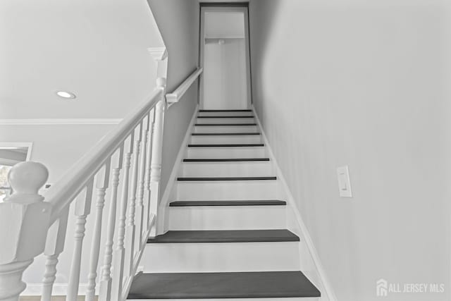 stairway with recessed lighting