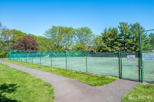 521 Andria Ave Unit 202, Hillsborough, NJ 08844 - view of tennis court featuring a gate
