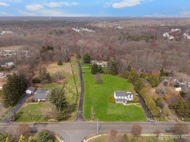 445 Grace Hill Rd, Monroe, NJ 08831 - drone / aerial view featuring a forest view
