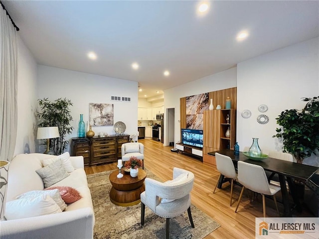 97 Ford Ave, Fords, NJ 08863 - living area with recessed lighting, visible vents, and light wood-style floors