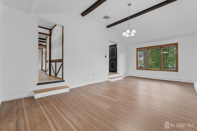 40 Montclair Ave, Edison, NJ 08820 - unfurnished room featuring wood finished floors, a chandelier, and baseboards