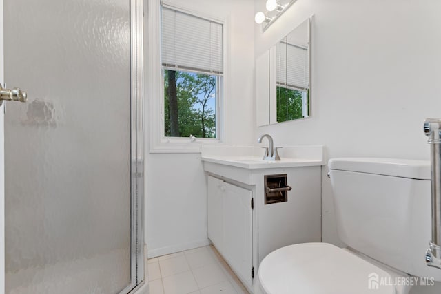 40 Montclair Ave, Edison, NJ 08820 - bathroom featuring a shower stall, vanity, and tile patterned flooring