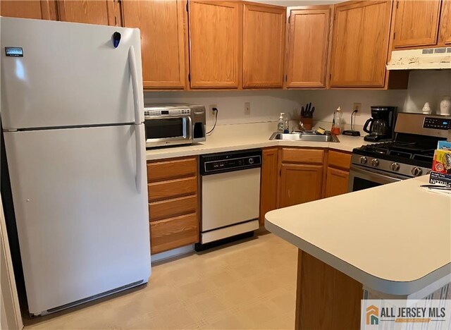 115 Griggs Pl Unit 115, East Brunswick, NJ 08816 - kitchen featuring stainless steel appliances, extractor fan, light countertops, and a sink