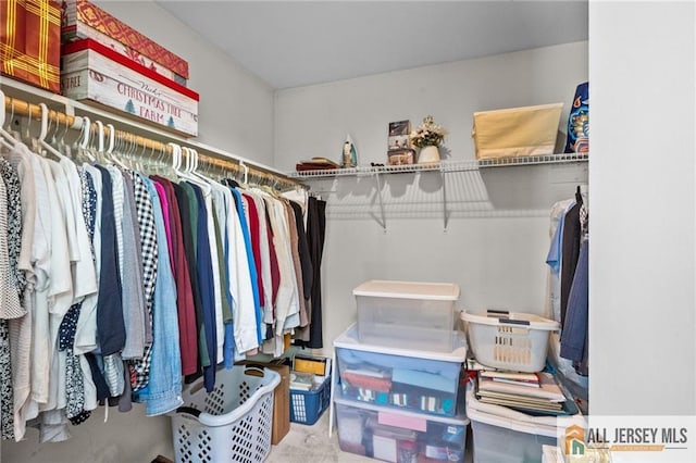 view of walk in closet