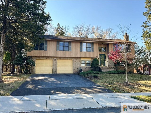 bi-level home with a garage