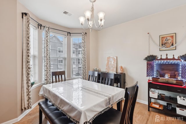 1525 Hudson Cir, Highland Park, NJ 08904 - dining space featuring a chandelier, baseboards, and wood finished floors