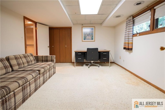 12 Tompkins Rd, East Brunswick, NJ 08816 - home office featuring baseboards and light colored carpet