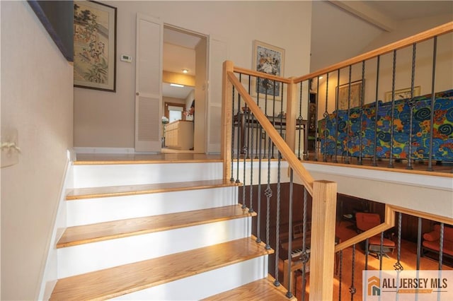 12 Tompkins Rd, East Brunswick, NJ 08816 - staircase featuring wood finished floors