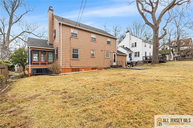 58 Stewart Pl S, Orange Village, NJ 07079 - back of house featuring a chimney and roof with shingles