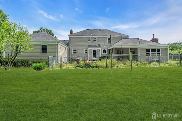 21 Shadyside Ct, Branchburg, NJ 08876 - back of property with a chimney and a shingled roof