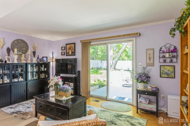 4 Wedgewood Ct, East Brunswick, NJ 08816 - living area with ornamental molding and wood finished floors