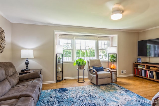 4 Wedgewood Ct, East Brunswick, NJ 08816 - living room with wood finished floors, ornamental molding, and baseboards
