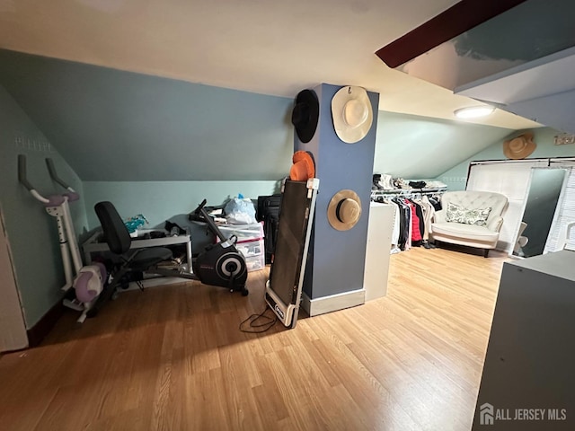 7 Hazelhurst St, New Brunswick, NJ 08901 - additional living space with wood finished floors, lofted ceiling, and baseboards