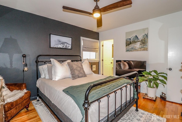 23 Elm Ave, Metuchen, NJ 08840 - bedroom featuring wood finished floors and a ceiling fan