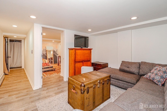 23 Elm Ave, Metuchen, NJ 08840 - living area with light wood-type flooring and recessed lighting