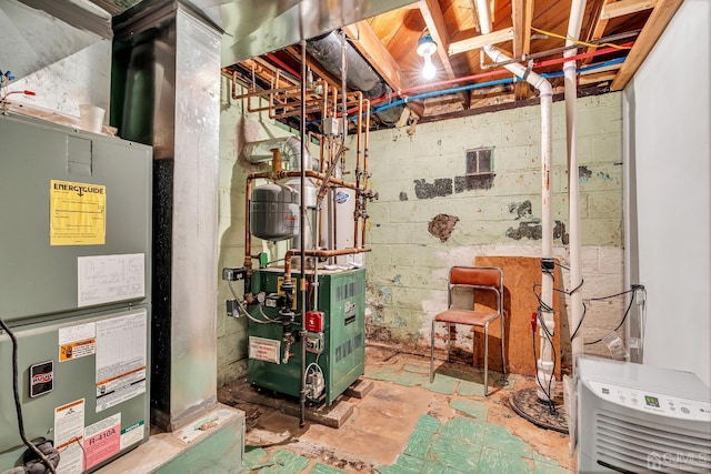 utility room featuring heating unit and a heating unit