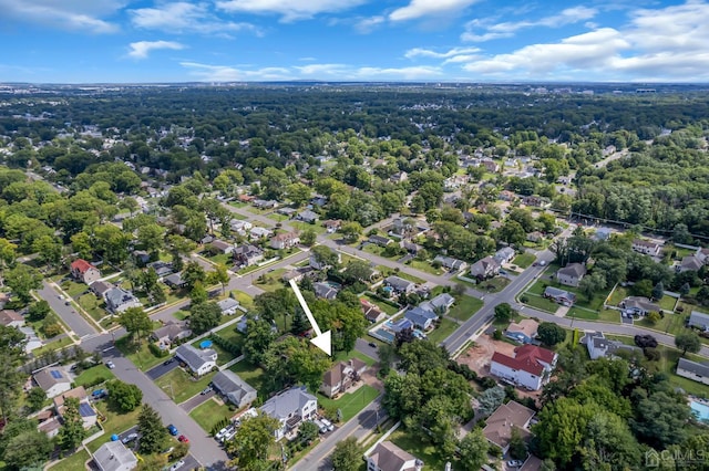 bird's eye view with a residential view