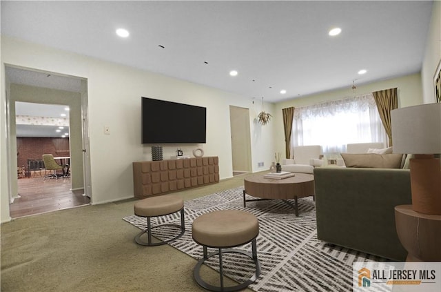20 Rath Ln, East Brunswick, NJ 08816 - carpeted living area featuring recessed lighting