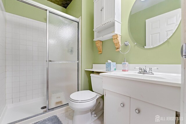 12 Arbor Ct, South Brunswick, NJ 08852 - bathroom featuring vanity, a shower stall, and tile patterned flooring