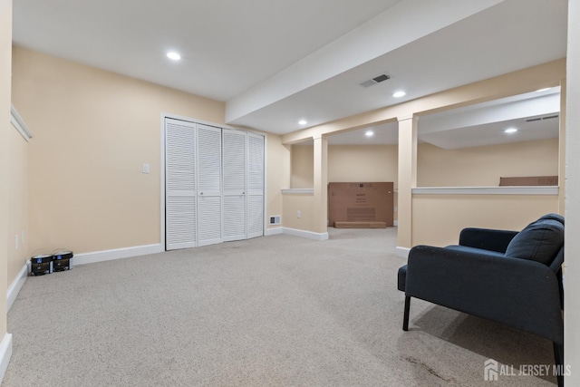 12 Arbor Ct, South Brunswick, NJ 08852 - living area featuring carpet and recessed lighting