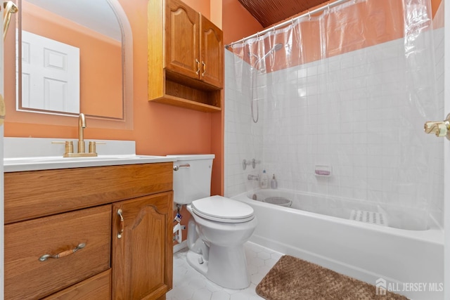 12 Arbor Ct, South Brunswick, NJ 08852 - full bathroom featuring vanity, shower / bathtub combination with curtain, and tile patterned floors