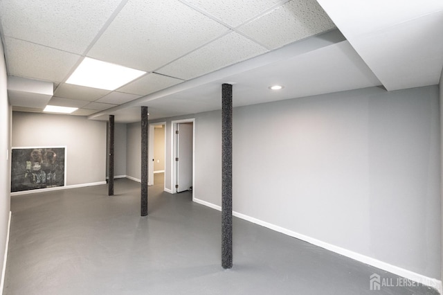 15 Pennyroyal Ct, South Brunswick, NJ 08540 - finished basement with baseboards, recessed lighting, and a drop ceiling