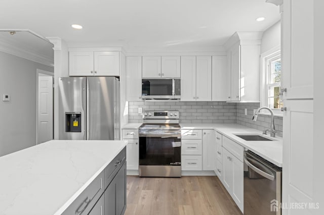 kitchen featuring white cabinets and stainless steel appliances