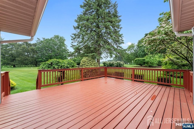 87 Fairway Blvd, Middlesex, NJ 08831 - wooden terrace with view of scattered trees and a yard