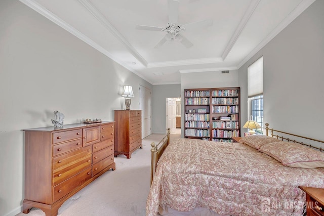 146 Aristotle Way E, Windsor, NJ 08512 - bedroom featuring light colored carpet, a tray ceiling, and crown molding
