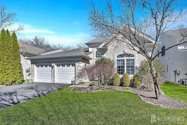 146 Aristotle Way E, Windsor, NJ 08512 - view of front of home featuring an attached garage, asphalt driveway, a front lawn, and roof with shingles